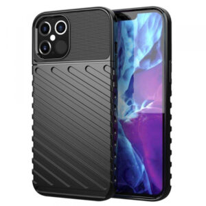 Silikonski ovitek Thunder Armor za iPhone 12 ali 12 Pro - črn
