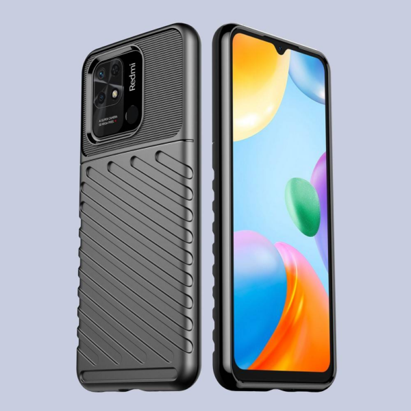 Silikonski ovitek Thunder Armor za Xiaomi Redmi 10C - črn - Image 2
