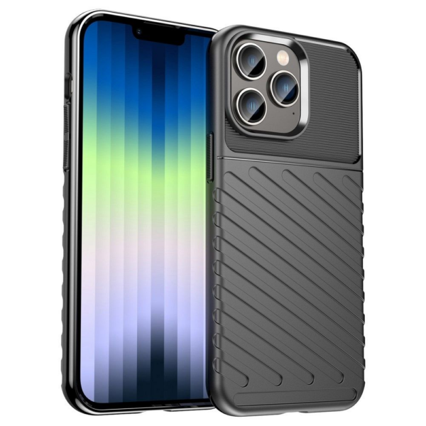 Silikonski ovitek Thunder Armor za iPhone 15 Pro - črn - Image 2