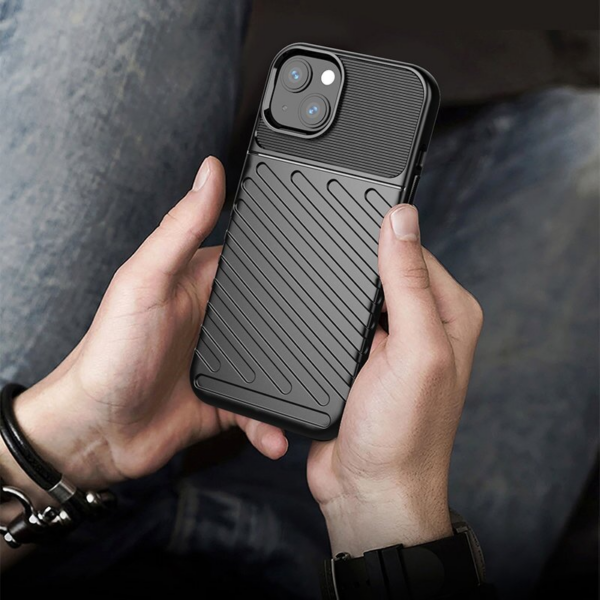 Silikonski ovitek Thunder Armor za iPhone 14 6.1 - črn - Image 6