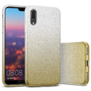 Silikonski ovitek z bleščicami Bling 2v1 za Samsung Galaxy A22 A226 5G - srebrno zlat
