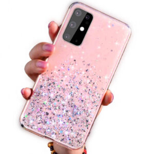 Silikonski ovitek z bleščicami SPARKLE za iPhone 13 Pro Max - roza