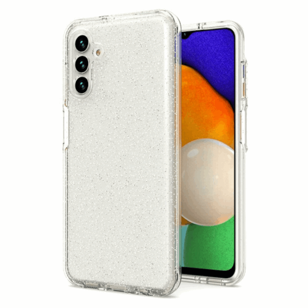 Silikonski ovitek z bleščicami za Samsung Galaxy A25 - prozoren s srebrnimi bleščicami