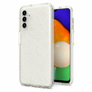 Silikonski ovitek z bleščicami za Samsung Galaxy A55 - prozoren s srebrnimi bleščicami