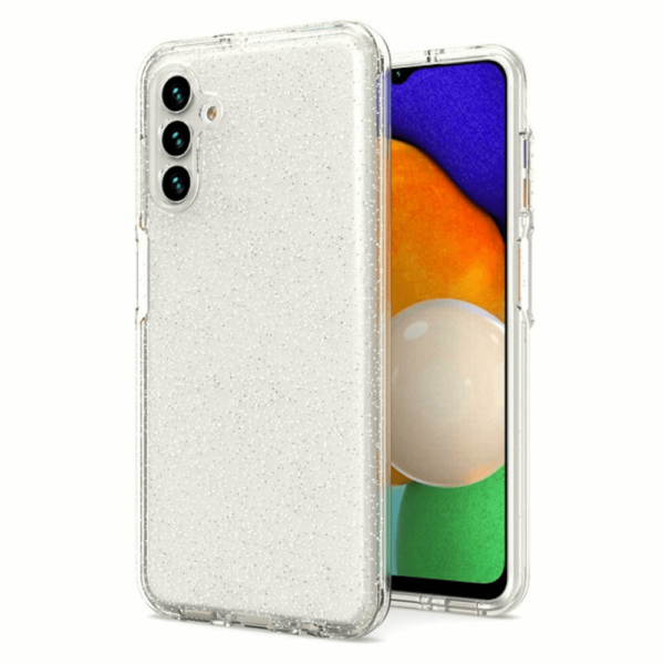 Silikonski ovitek z bleščicami za Samsung Galaxy A16 - prozoren s srebrnimi bleščicami