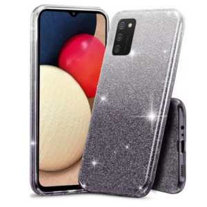 Silikonski ovitek z bleščicami Bling 2v1 za Samsung Galaxy A34 - srebrno siv