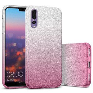 Silikonski ovitek z bleščicami Bling 2v1 za Huawei P20 Pro - srebrno pink