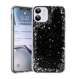 Silikonski ovitek z bleščicami SPARKLE za Samsung Galaxy S21 Plus G996 - črn