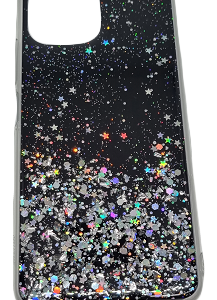 Silikonski ovitek z bleščicami SPARKLE za Samsung Galaxy S21 FE G990 - črn