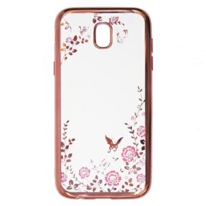 Silikonski ovitek z rožicami za Samsung Galaxy J6 2018 J600 - pink