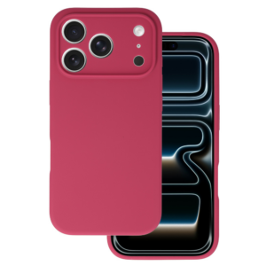 Silikonski ovitek za iPhone 17 Pro Max - mat liquid -  bordo rdeč