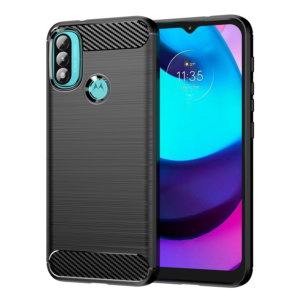 Silikonski ovitek za Motorola E20 / E30 / E40 - mat carbon črn