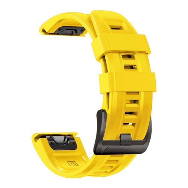 Silikonski pašček za uro 22 mm - Quick Fit - Fenix 5x / 6x  - rumen - Image 2