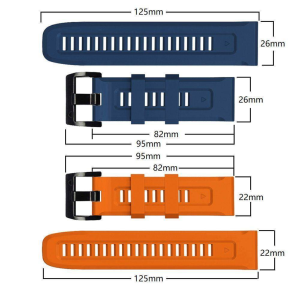 Silikonski pašček za uro 22 mm - Quick Fit - Fenix 5x / 6x  - rumen - Image 4