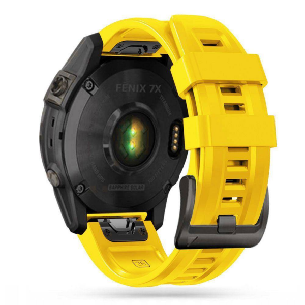 Silikonski pašček za uro 22 mm - Quick Fit - Fenix 5x / 6x  - rumen - Image 5
