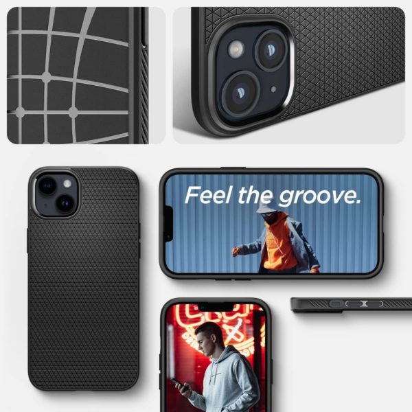 Spigen Liquid Air silikonski ovitek za iPhone 15 Plus 6.7 črn - Image 5