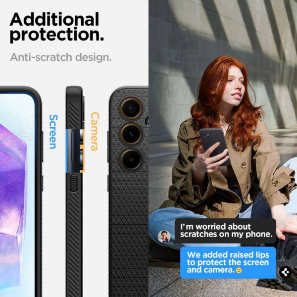 Spigen Liquid Air silikonski ovitek za Samsung Galaxy A55 črn - Image 8