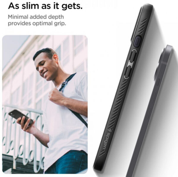 Spigen Liquid Air silikonski ovitek za iPhone 13 6.1 črn - Image 9