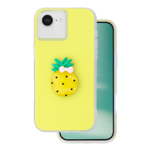 Tutti Frutti 2v1 silikonski ovitek za iPhone 16e / iPhone 17e - rumen