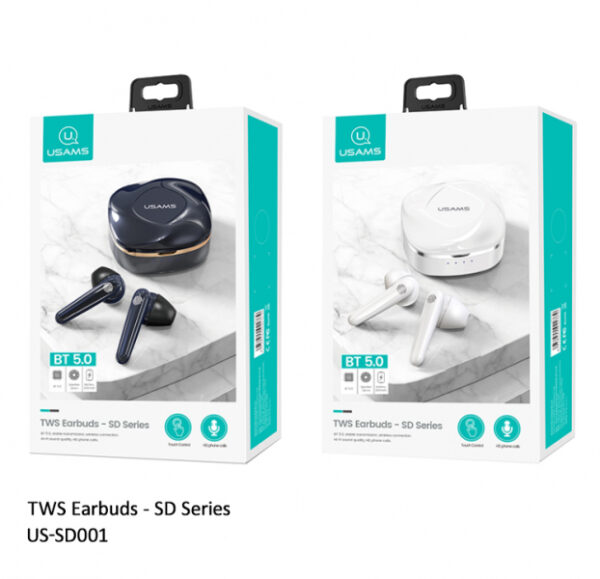 USAMS BLUETOOTH SLUŠALKA (slušalke) TWC SD 5.0 stereo - bele - Image 9