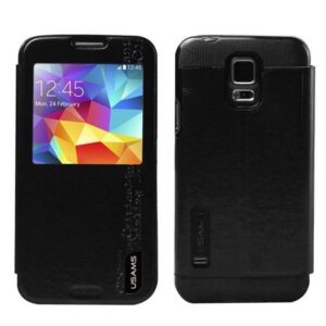 USAMS preklopna torbica z okenčkom za Samsung Galaxy S5 G900 črna