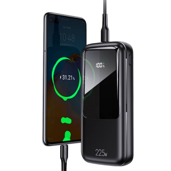 Usams zunanja baterija powerbank 20.000 mAh US-CD177 Quick Charge / PD 22,5W z LCD-jem / 3x izhod - črn - Image 6