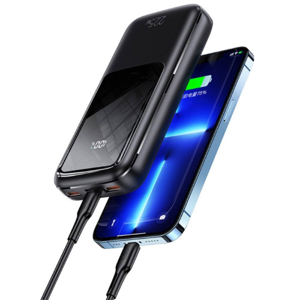 Usams zunanja baterija powerbank 20.000 mAh US-CD177 Quick Charge / PD 22,5W z LCD-jem / 3x izhod - črn - Image 7