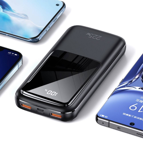 Usams zunanja baterija powerbank 20.000 mAh US-CD177 Quick Charge / PD 22,5W z LCD-jem / 3x izhod - črn - Image 8