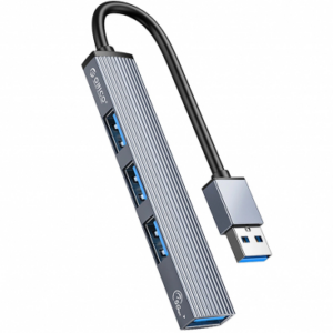 USB razdelilnik Orico AH-A13, 1 x USB-A 3.0, 3 x USB-A 2.0, siv
