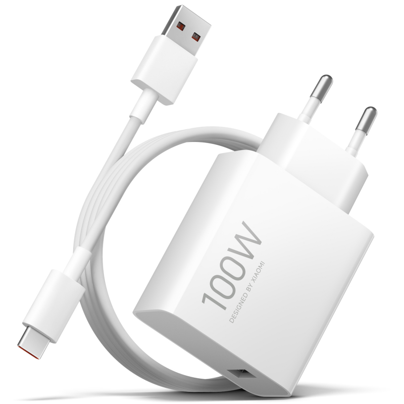 Xiaomi MY-19-ER stenski polnilnik 100 W USB-A s kablom USB-C – bel – fotografija 1
