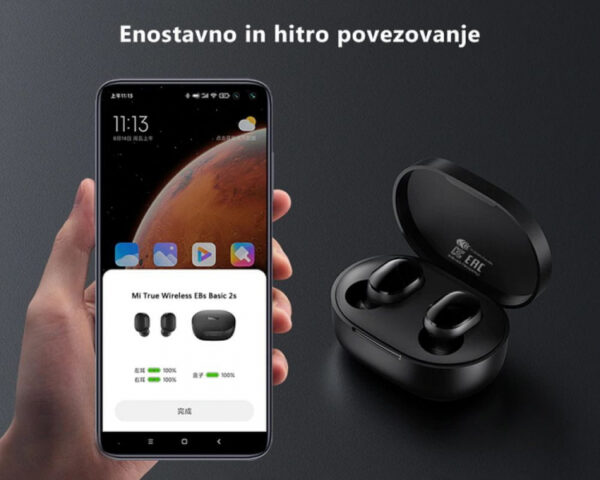 XIAOMI EARBUDS BASIC 2s -bluetooth slušalke - stereo, črne, s polnilno škatlico - Image 5